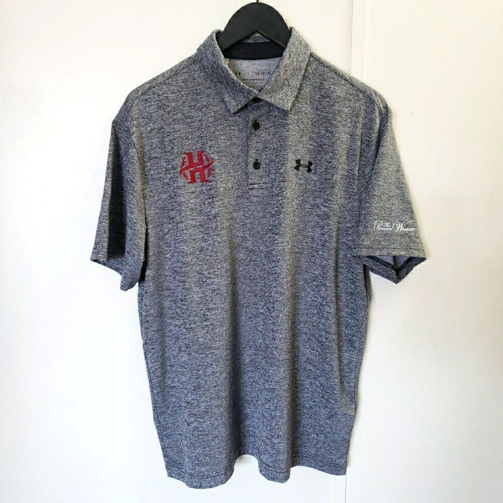 Under Armour The Playoff Polo Shirt Gray Heather Golf Men’s Sz L (Pioneer Woman)